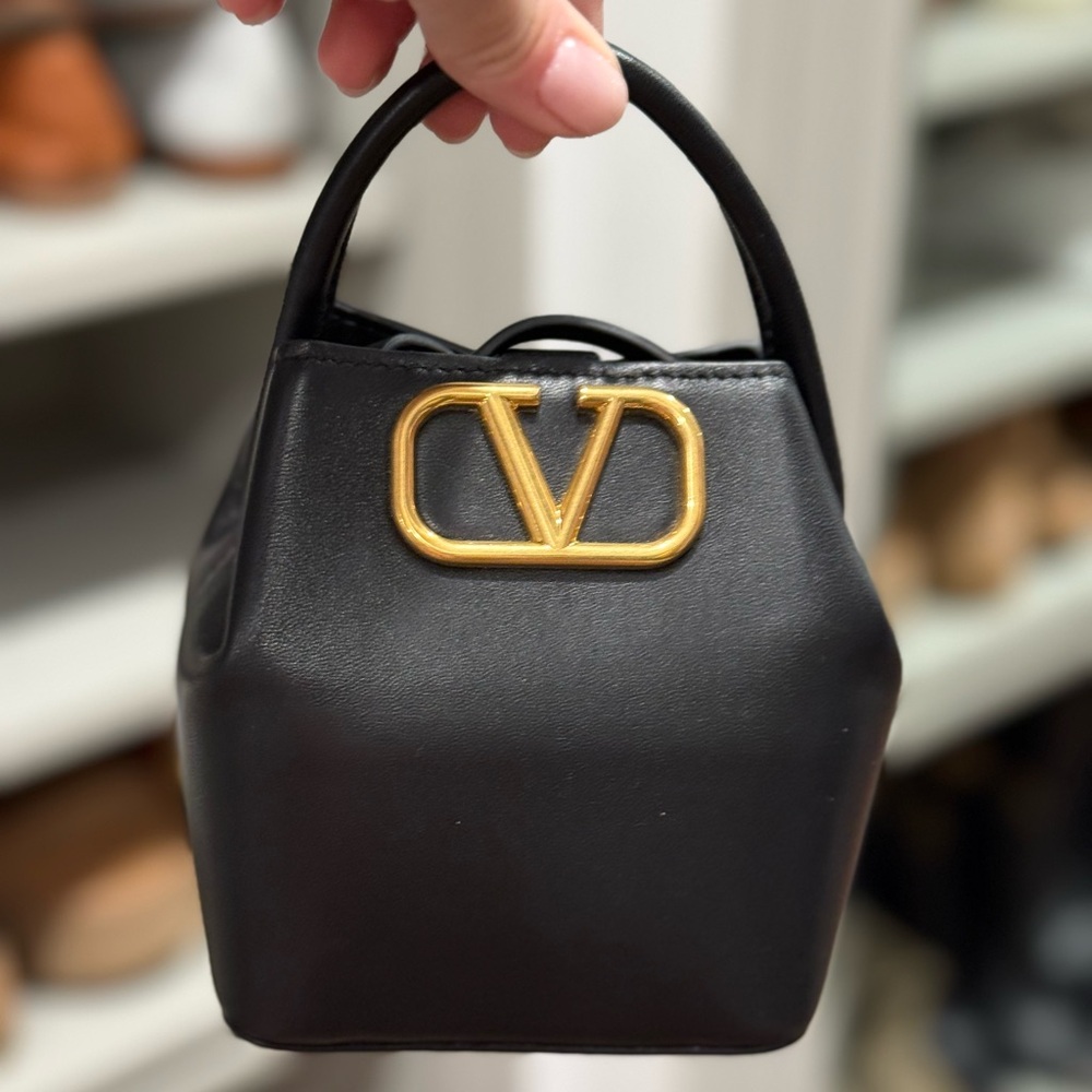 Valentino Logo Plaque Leather Mini Bag NEW
